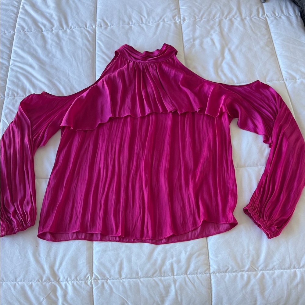 Ramy Brook Fuchsia Cold Shoulder Blouse